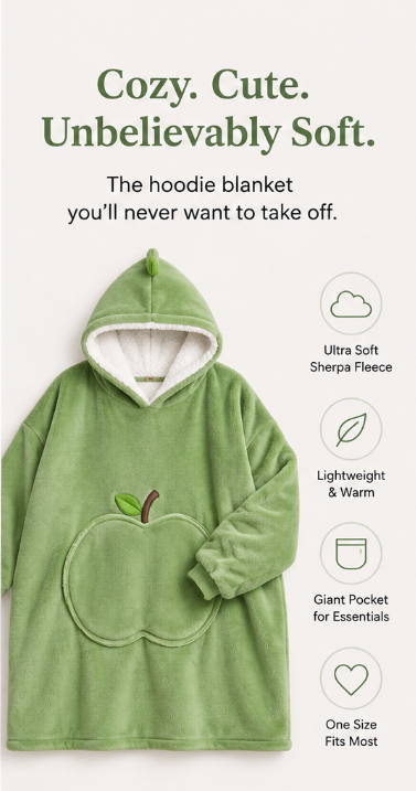 Bivvi Wearable Blanket Hoodie — Oversized Fleece Hoodie for Women & Men